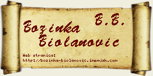 Božinka Biolanović vizit kartica
